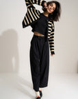 Callahan Knitwear - Fiona Cardigan - Black & White -