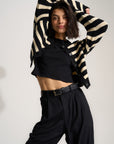 Callahan Knitwear - Fiona Cardigan - Black & White -