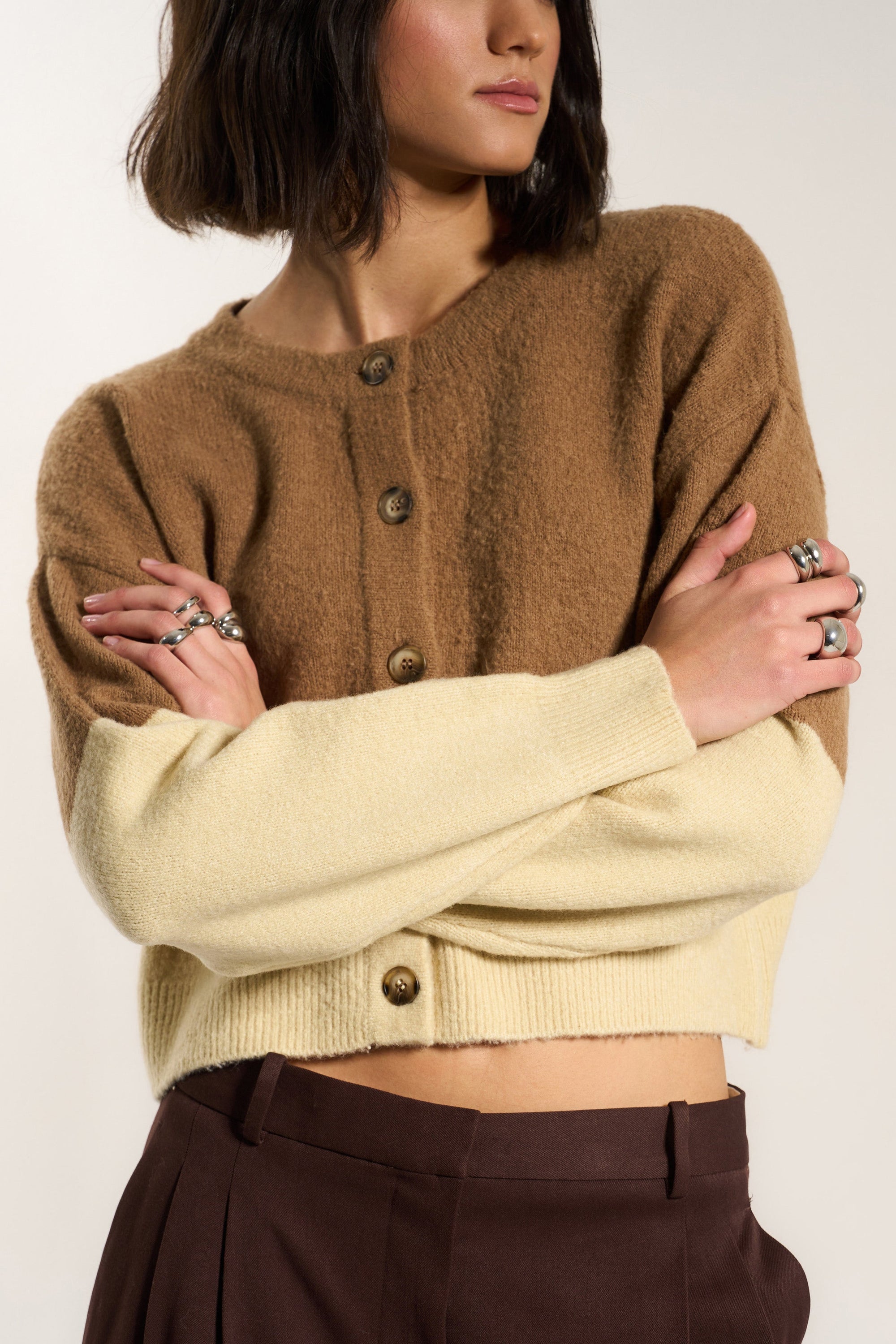 Callahan Knitwear - Fiona Cardigan - Raw Umber -