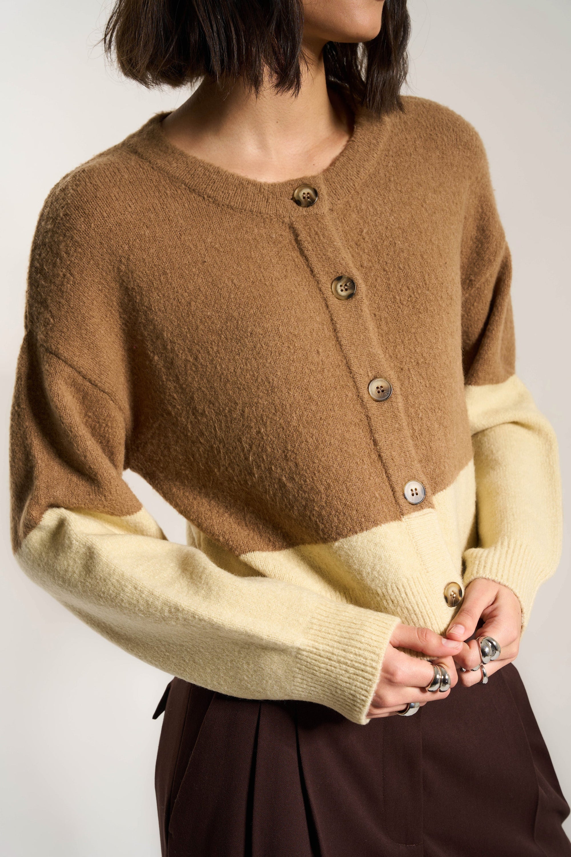 Callahan Knitwear - Fiona Cardigan - Raw Umber -