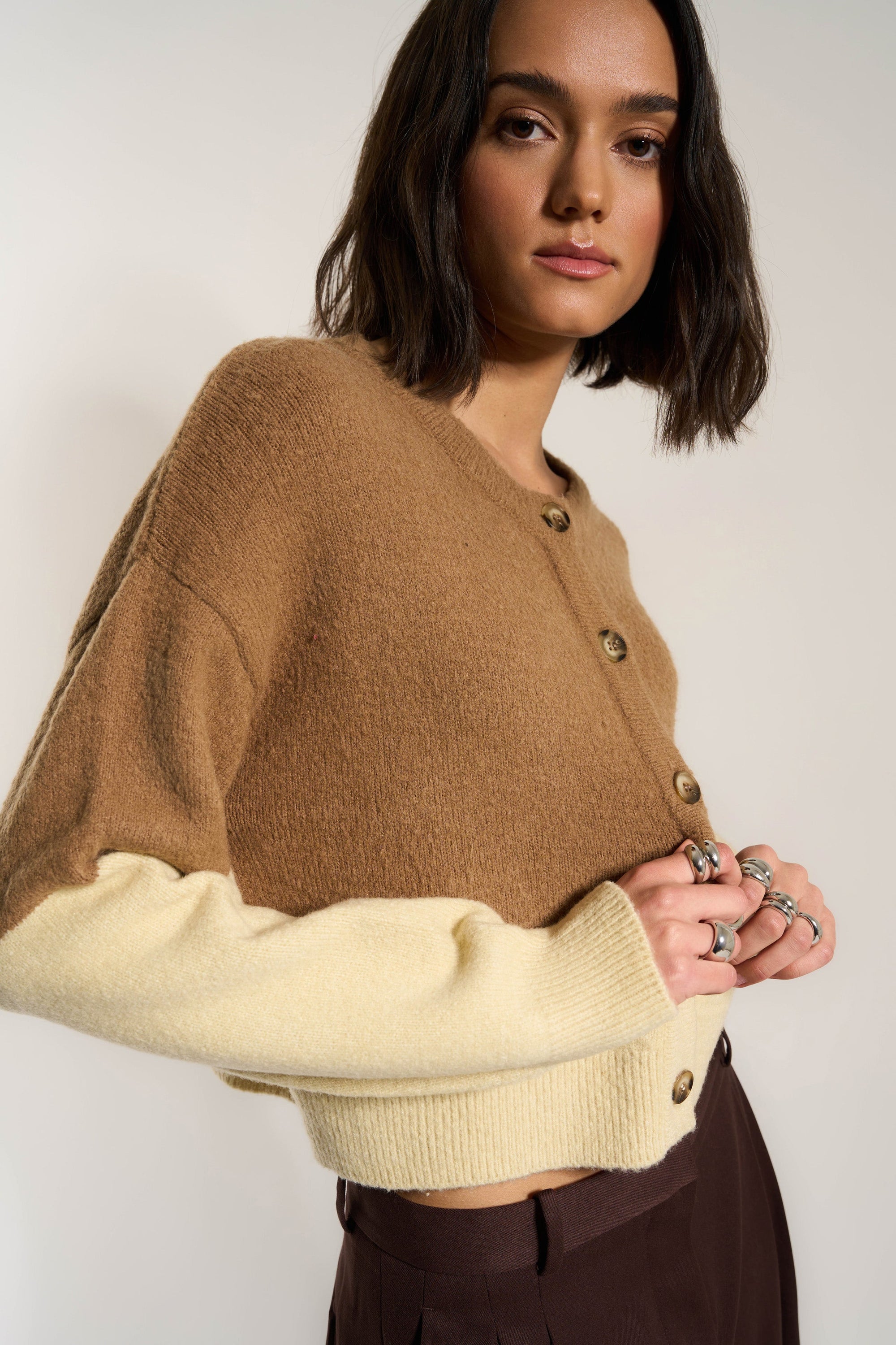 Callahan Knitwear - Fiona Cardigan - Raw Umber -