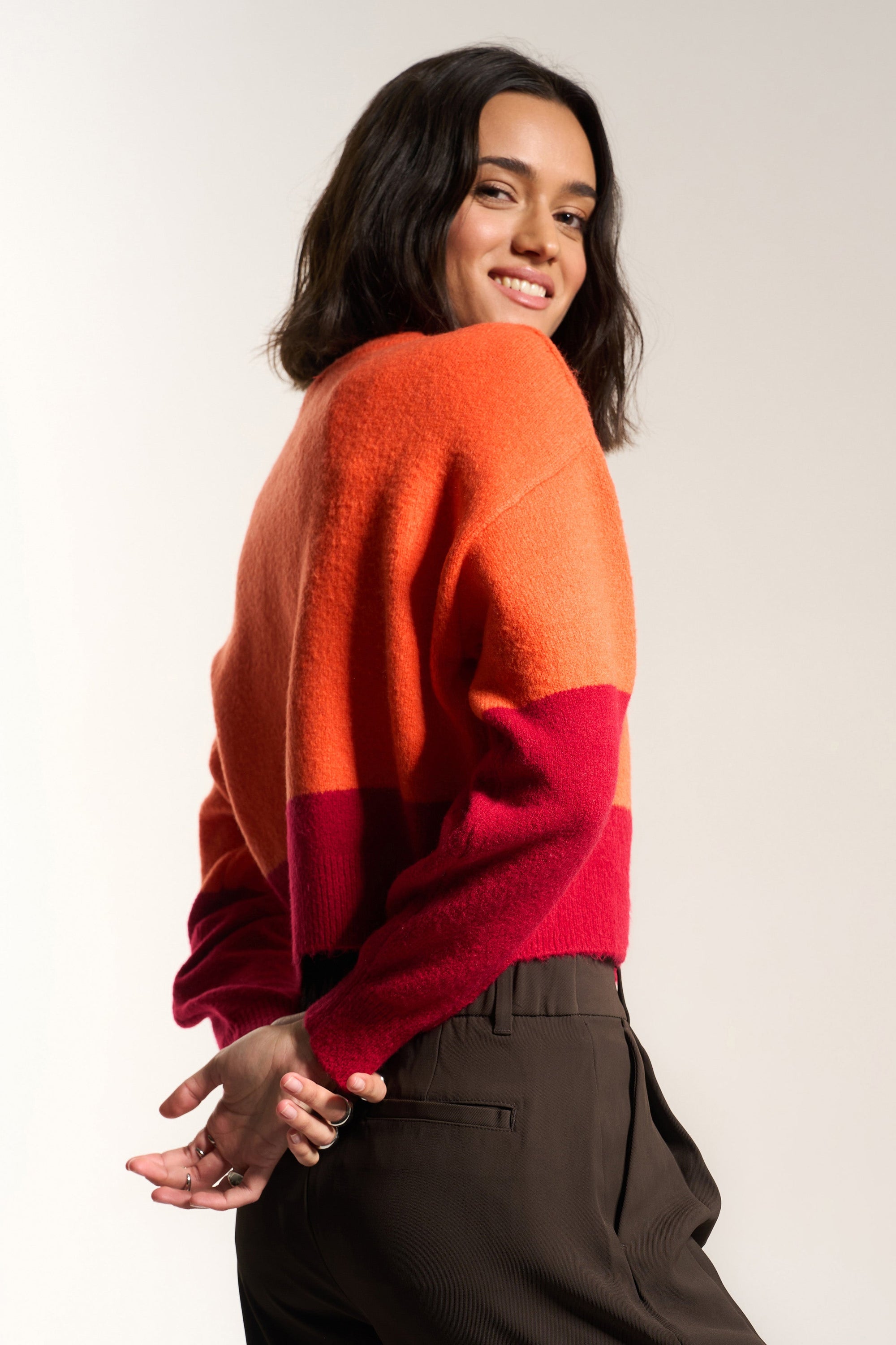 Callahan Knitwear - Fiona Cardigan - Red Orange -