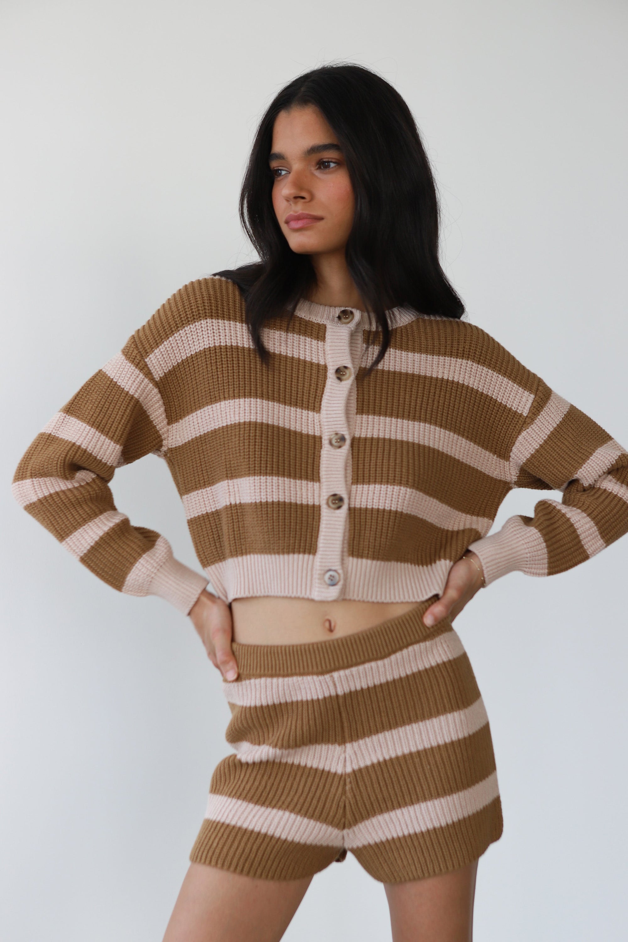 Callahan Knitwear - Fiona Cardigan - Ginger Root Stripe -