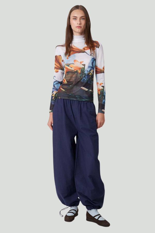 Find Me Now - Paulie Mock Neck Top - Tiger Lilies -