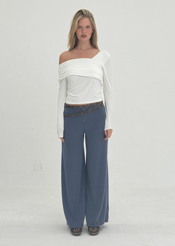 Find Me Now - Half Open Shoulder Top - White -