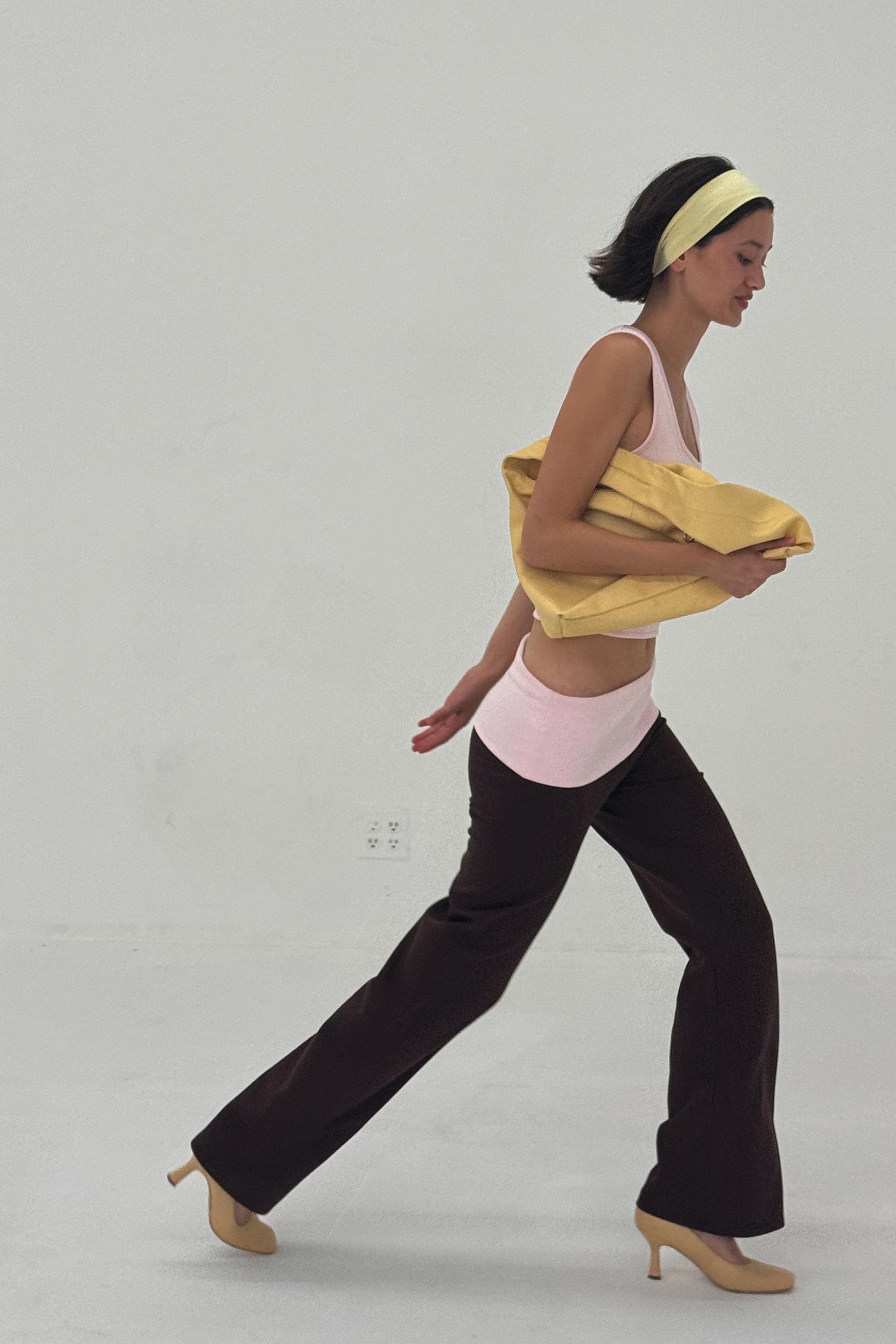 Find Me Now - Foldover Ponte Pants - Strawberry Chocolate -