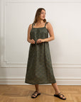 Loup - Penelope Tie Strap Dress - Dark Floral -
