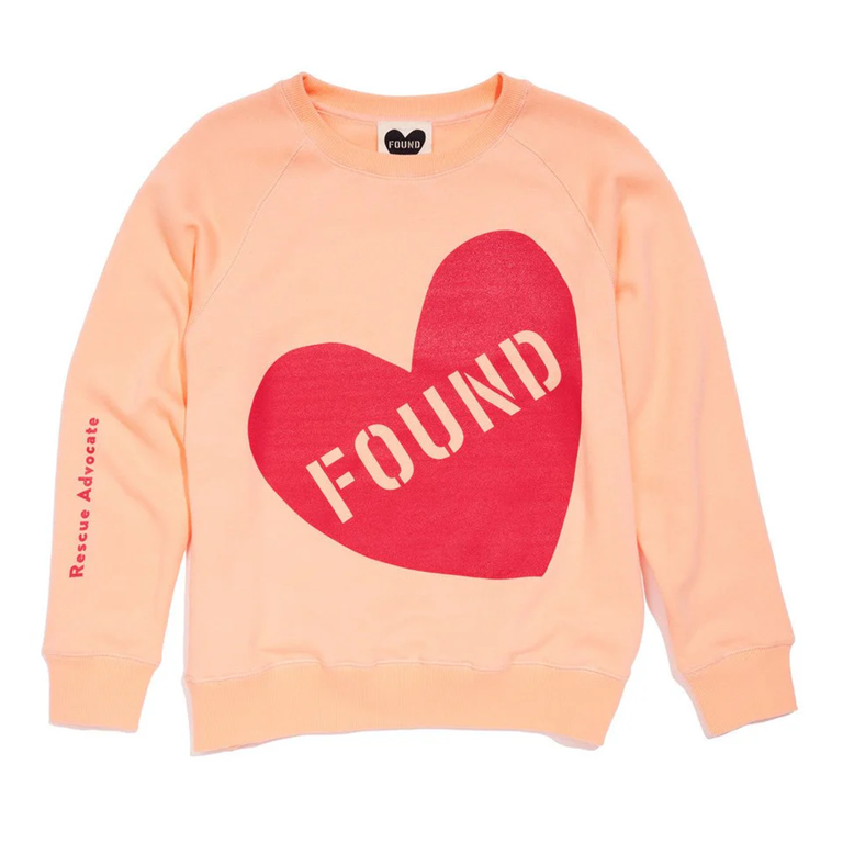Found My Animal - Big Full Heart Sweatshirt - Coral & Peach -