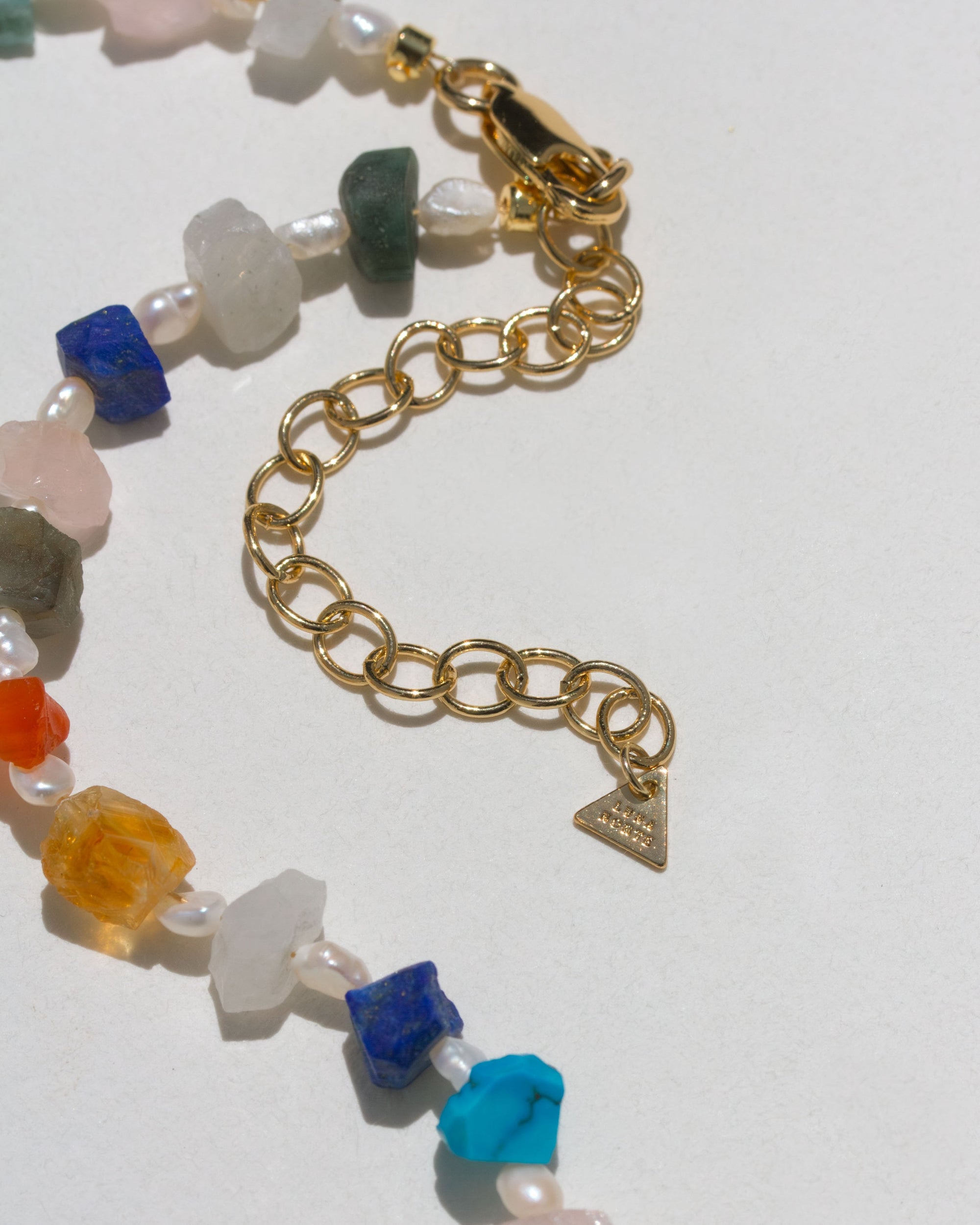 Luna Norte - Free To Be Gemstone & Pearl Necklace - Multi -