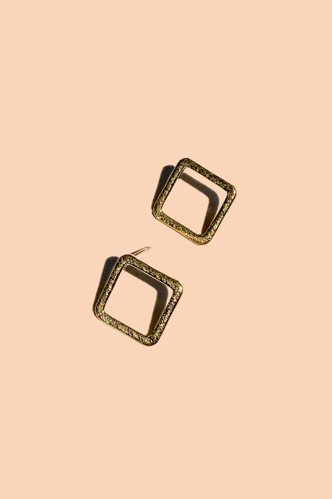 Peter + June - Geo Studs - Gold Square -