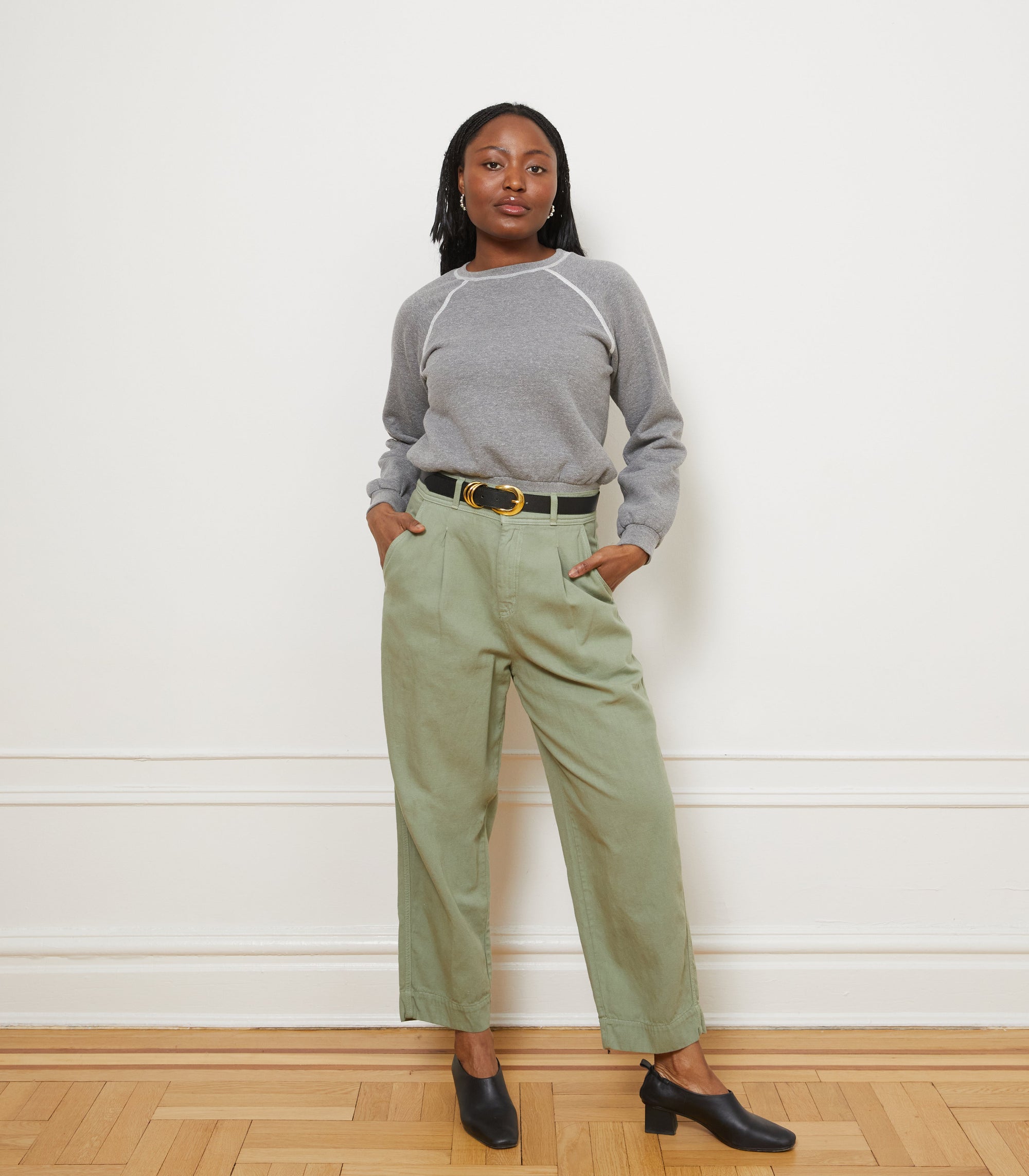 Loup - Elaine Pleated Tapered Trousers - Cardamom -