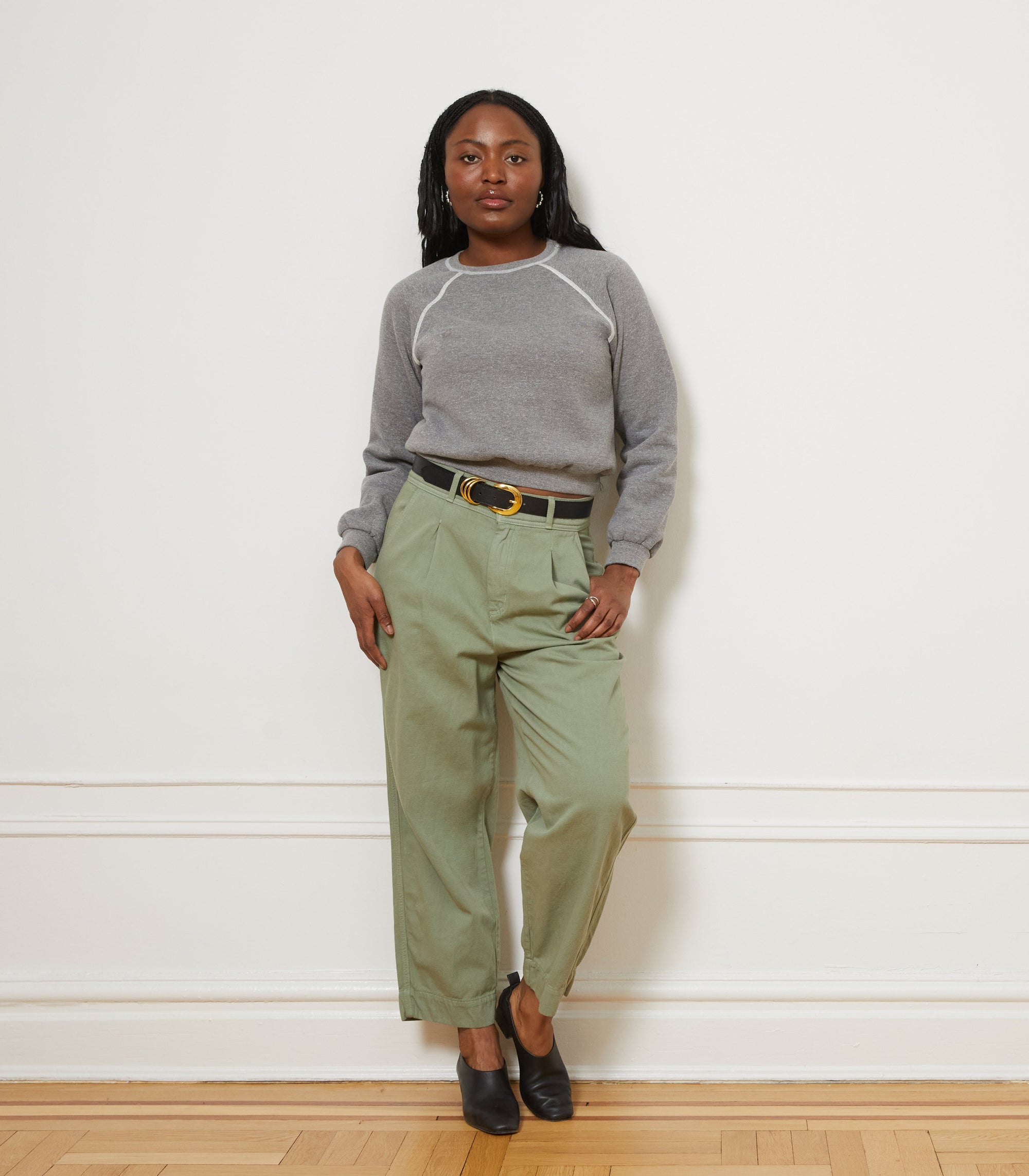 Loup - Elaine Pleated Tapered Trousers - Cardamom -