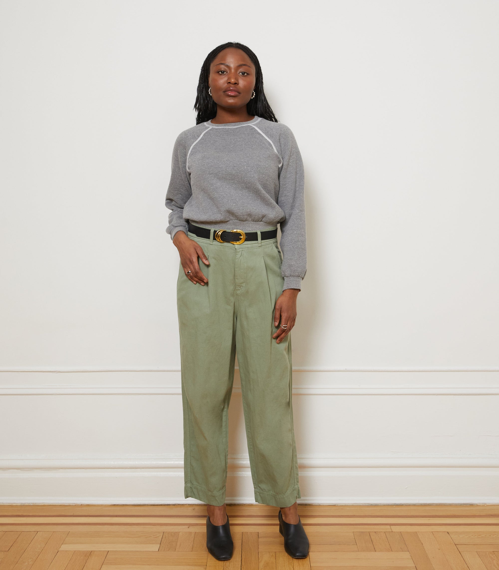 Loup - Elaine Pleated Tapered Trousers - Cardamom -