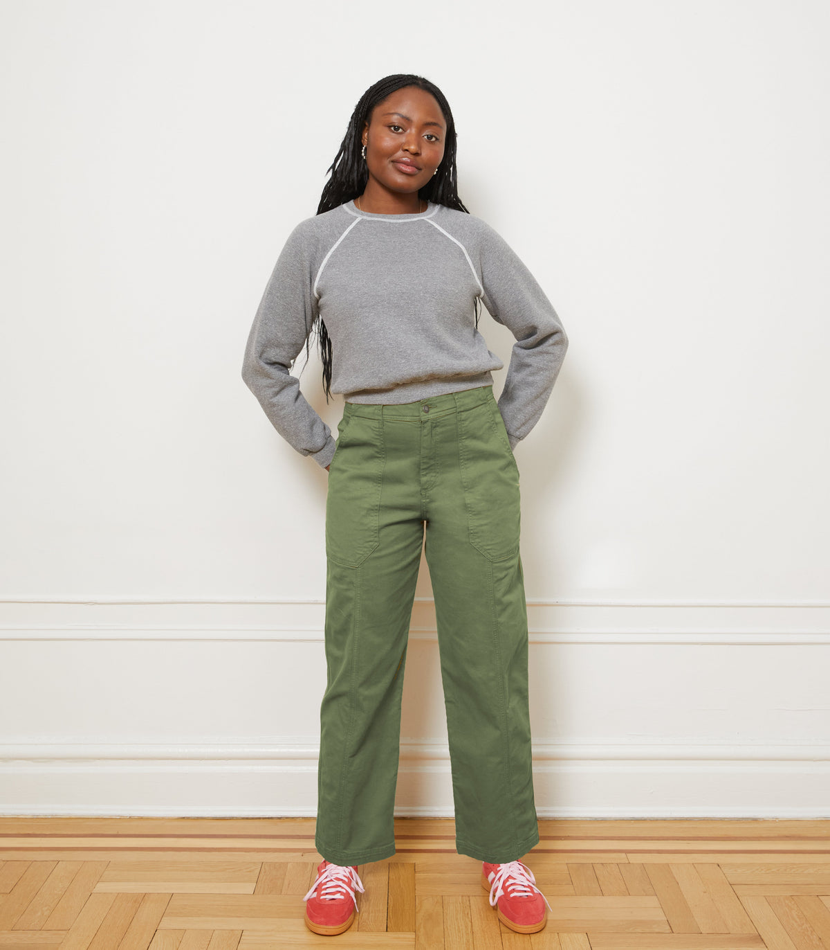 Loup - Jess Relaxed Seamed Trousers - Pistachio -