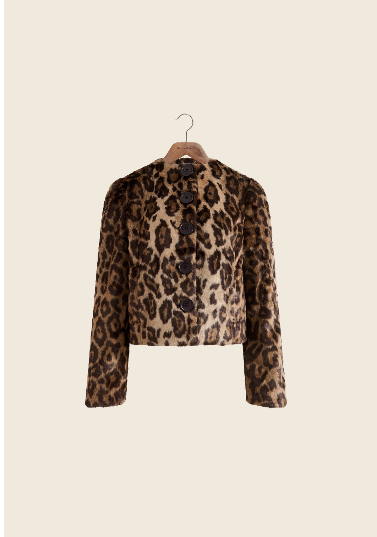 House of Sunny - Collarless Leopard Jacket -