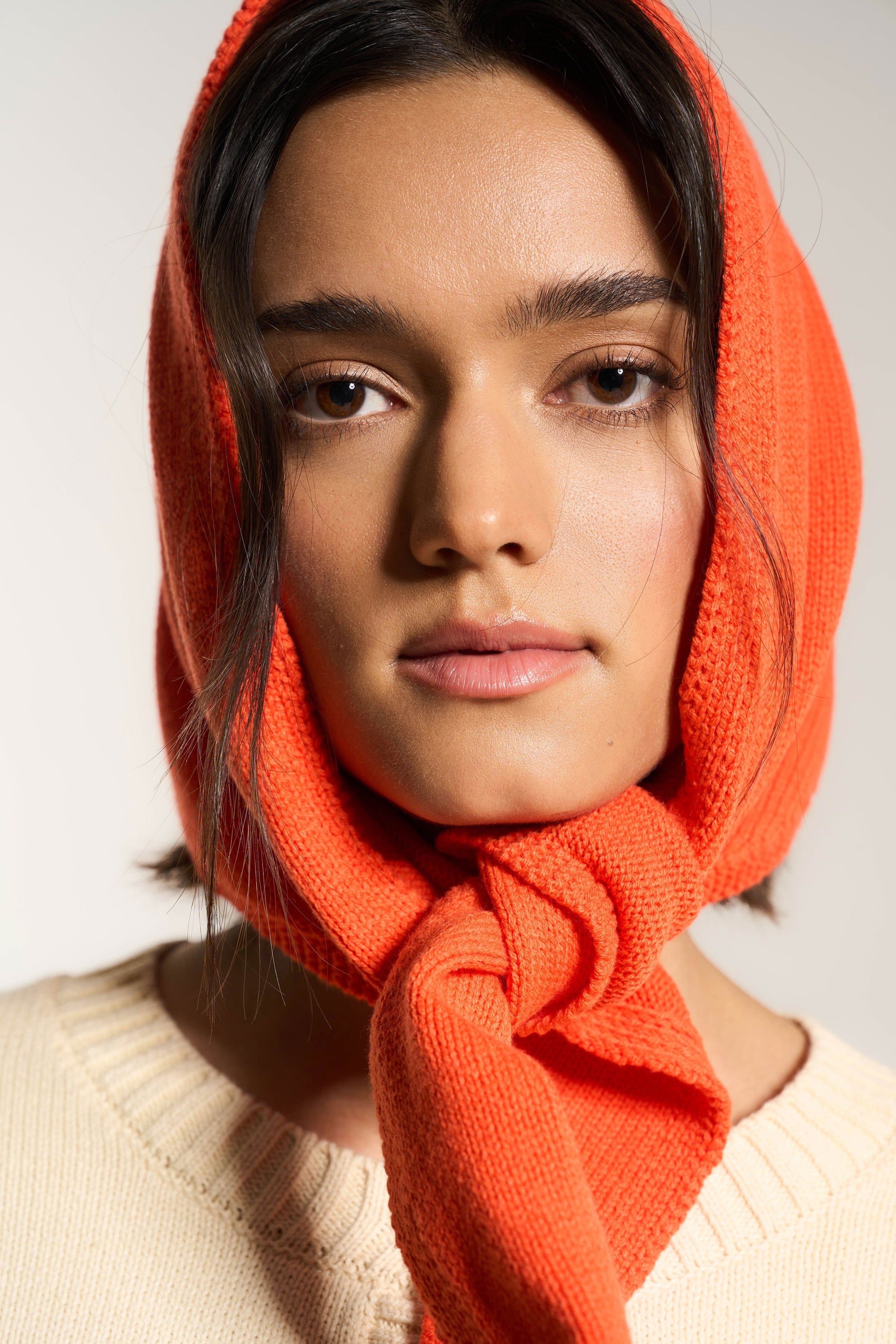 Callahan Knitwear - Handkerchief Scarf - Red Orange -