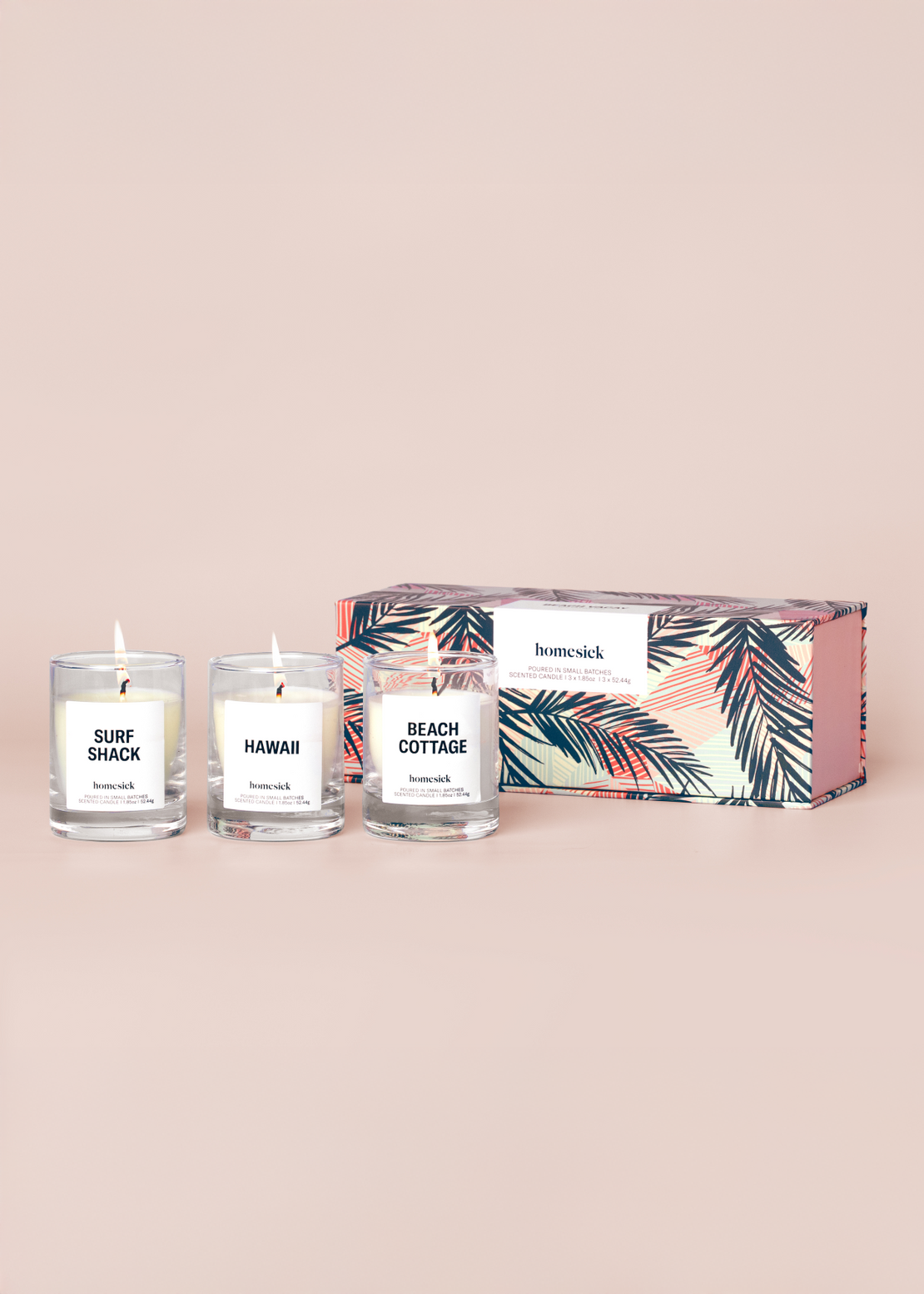 Homesick Candles - Beach Vacay Mini Candle Trio -