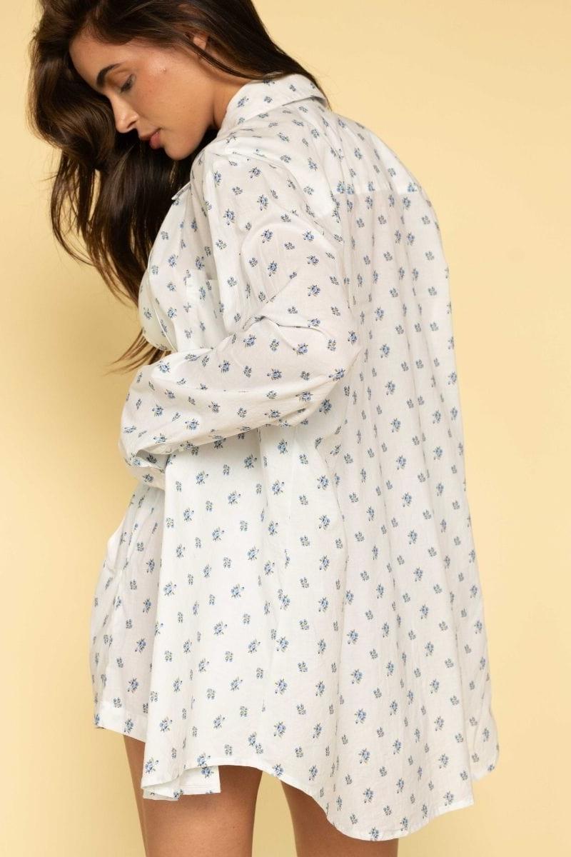 Montce - Heidi Floral Boyfriend Button Down Shirt -