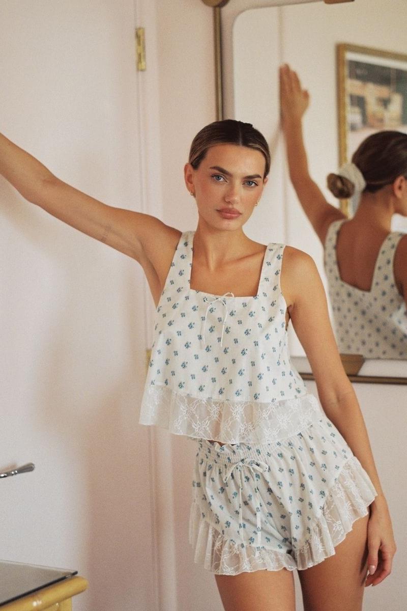 Montce - Heidi Floral Square Neck Crop Top -