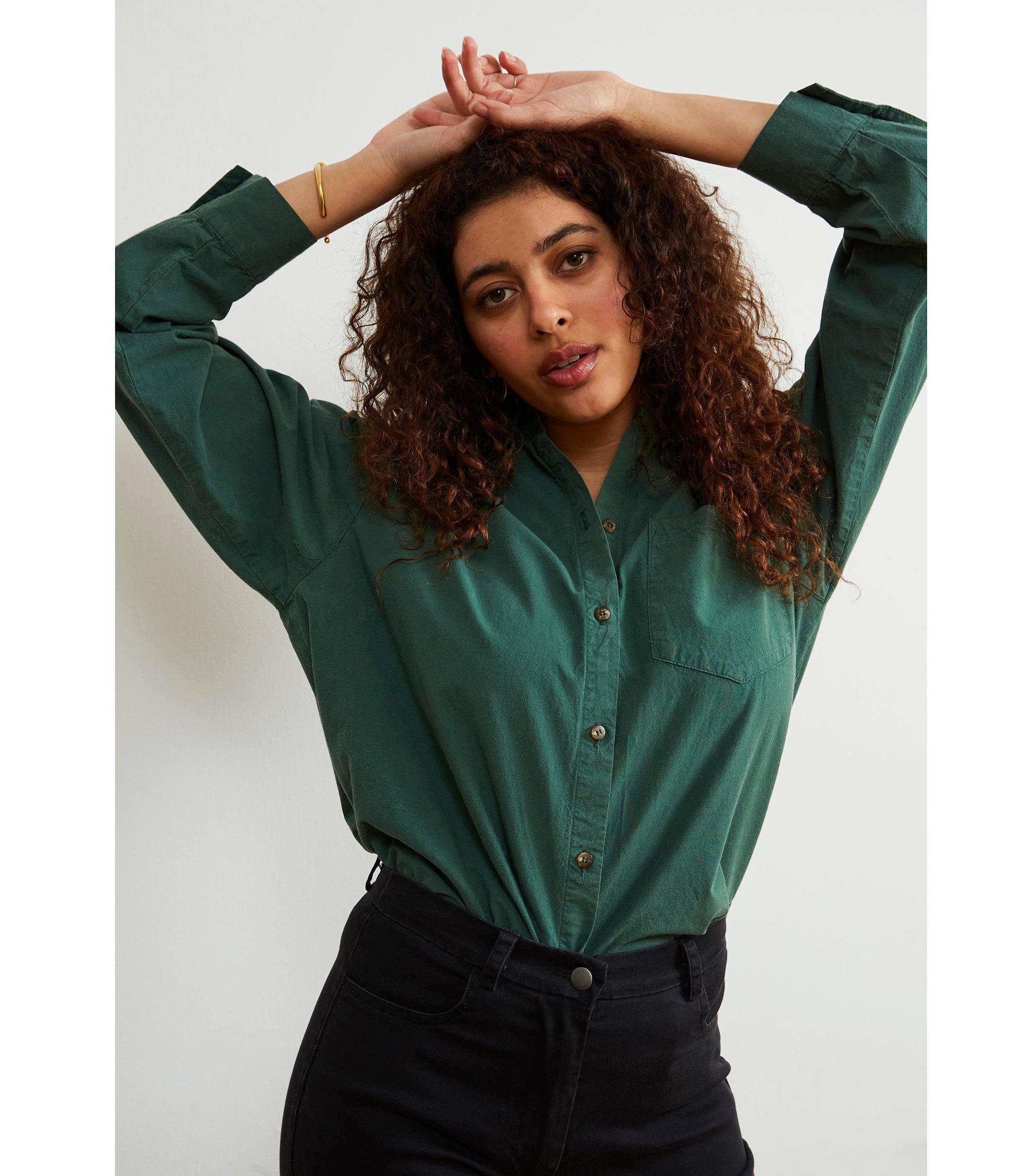 Loup - Elise Oversized Button Up Shirt - Hunter -