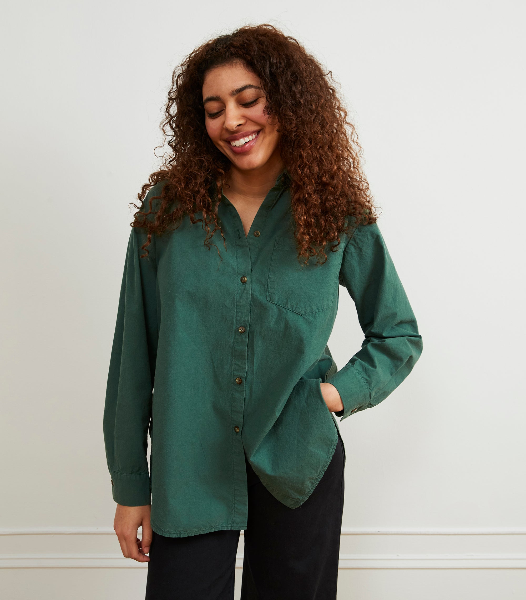 Loup - Elise Oversized Button Up Shirt - Hunter -