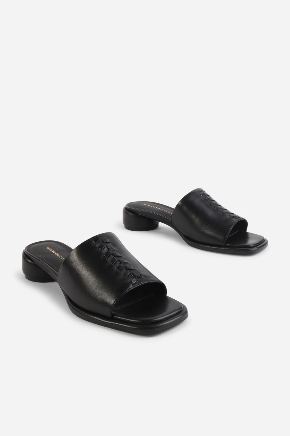 Intentionally Blank - Imagine Leather Slide - BLACK LEATHER