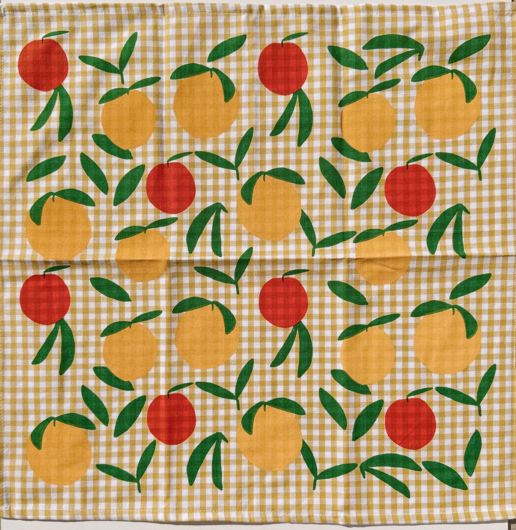 Julie Peach - Peach on Gingham Towel -