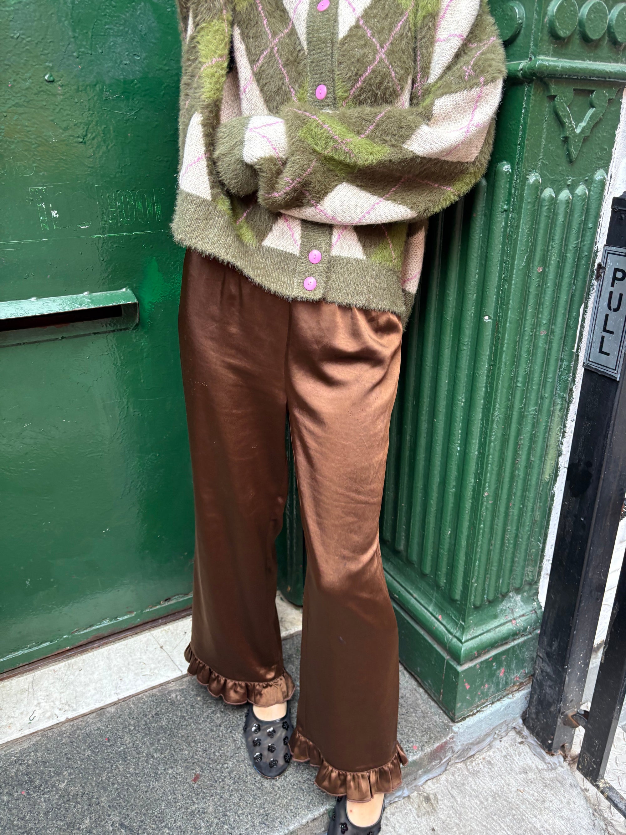 Lisa Says Gah - Liora Ruffle Pant - Chocolate -