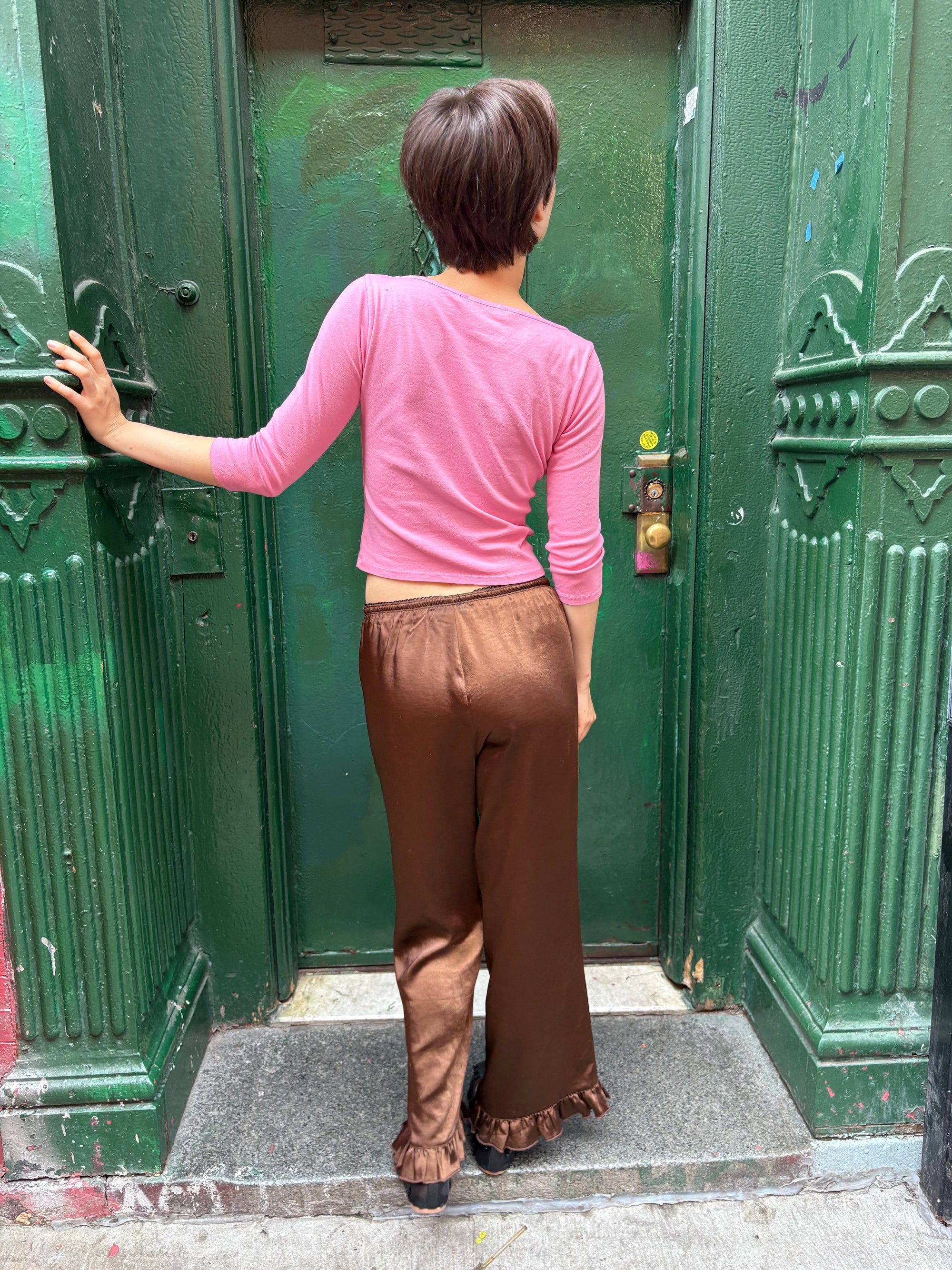 Lisa Says Gah - Liora Ruffle Pant - Chocolate -