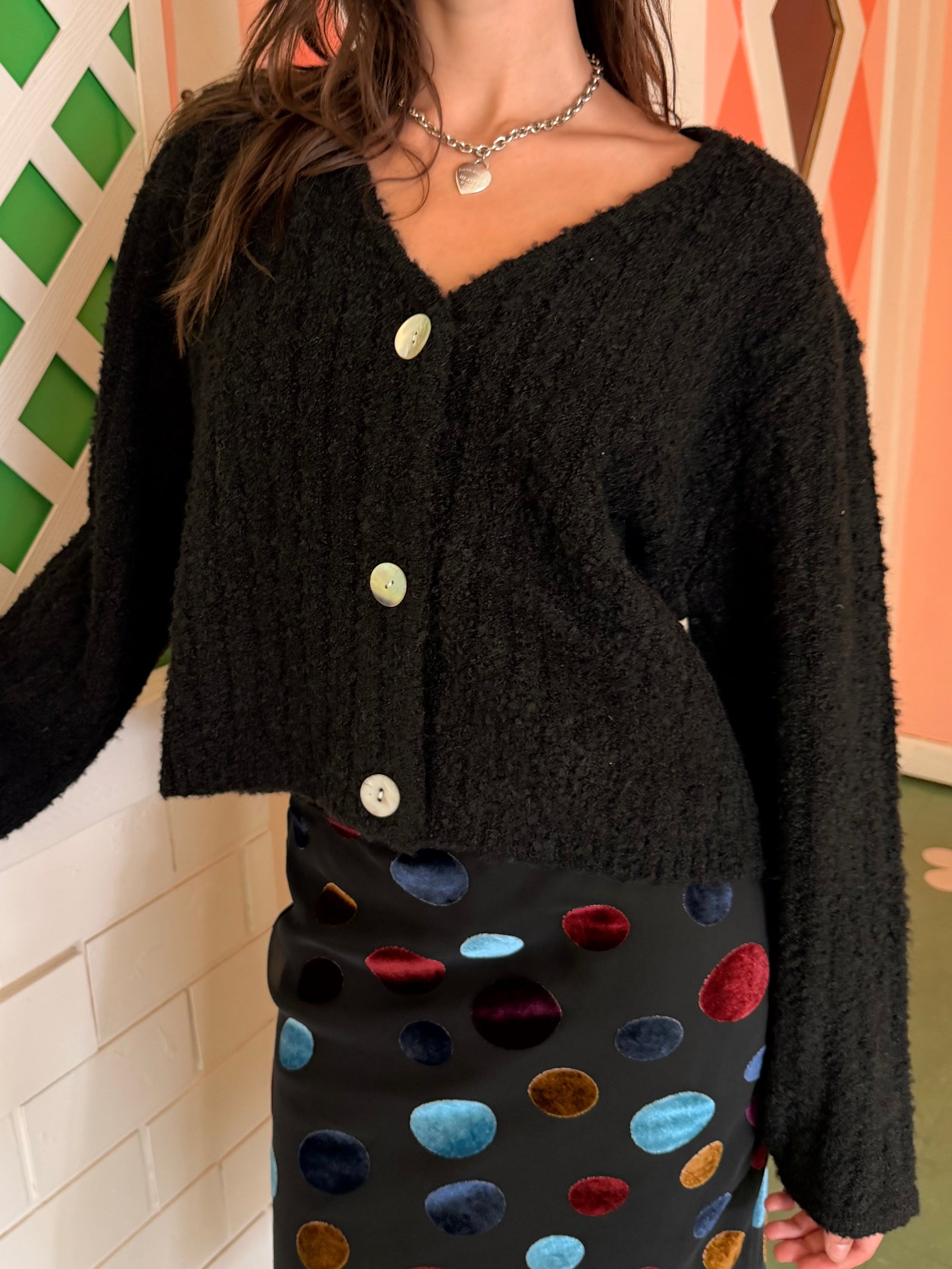 Lisa Says Gah - Issa V-Neck Cardi - Black -