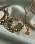 Luna Norte - Golden Eclipse Vertebrae Post Hoop Earring -