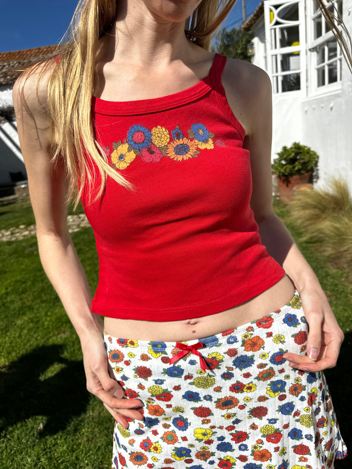 Lisa Says Gah - Harley Tank - Red Floral -