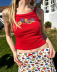 Lisa Says Gah - Harley Tank - Red Floral -