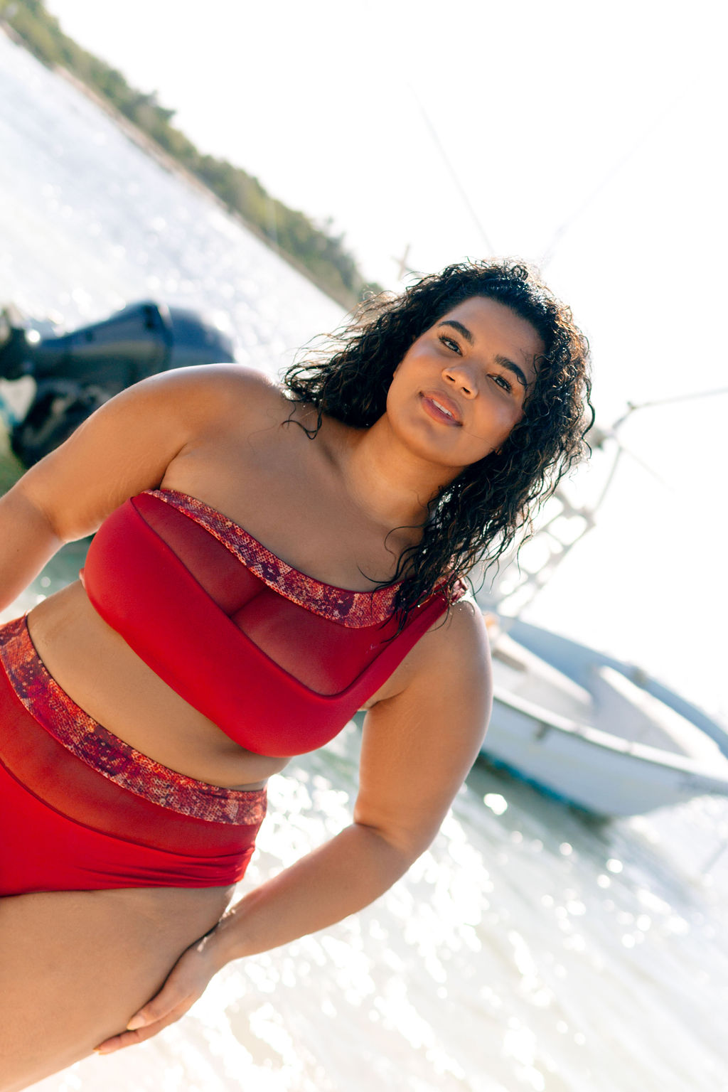 Nomads Swimwear - Bay Top II - Iguana/Merlot -