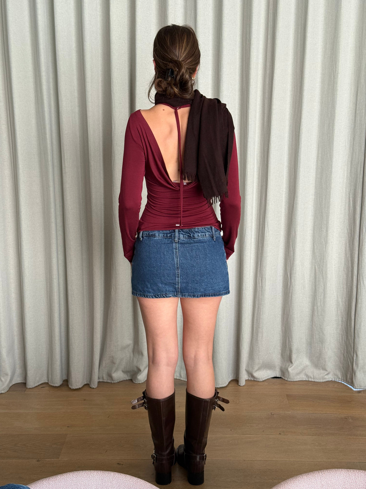 Rat Boi - Cowl Back Long Sleeve - Bordeaux -