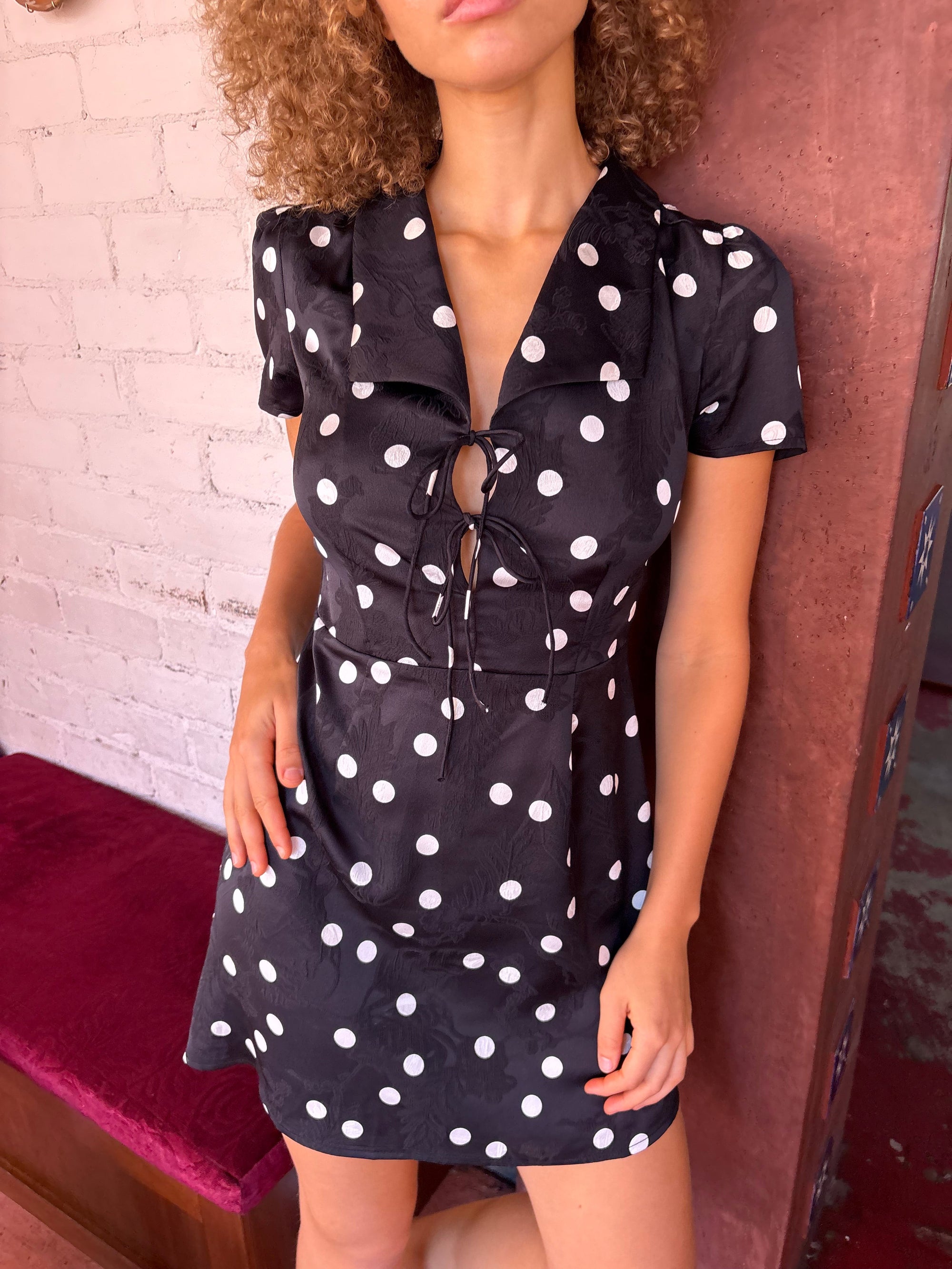 Lisa Says Gah - Alexa Shirtdress - Black Dot -