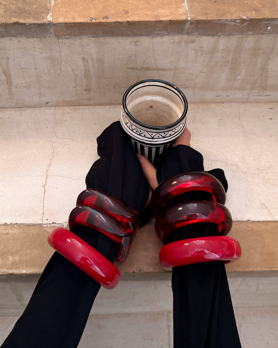 Luv Aj - The Formentera Bangle Set - Red -