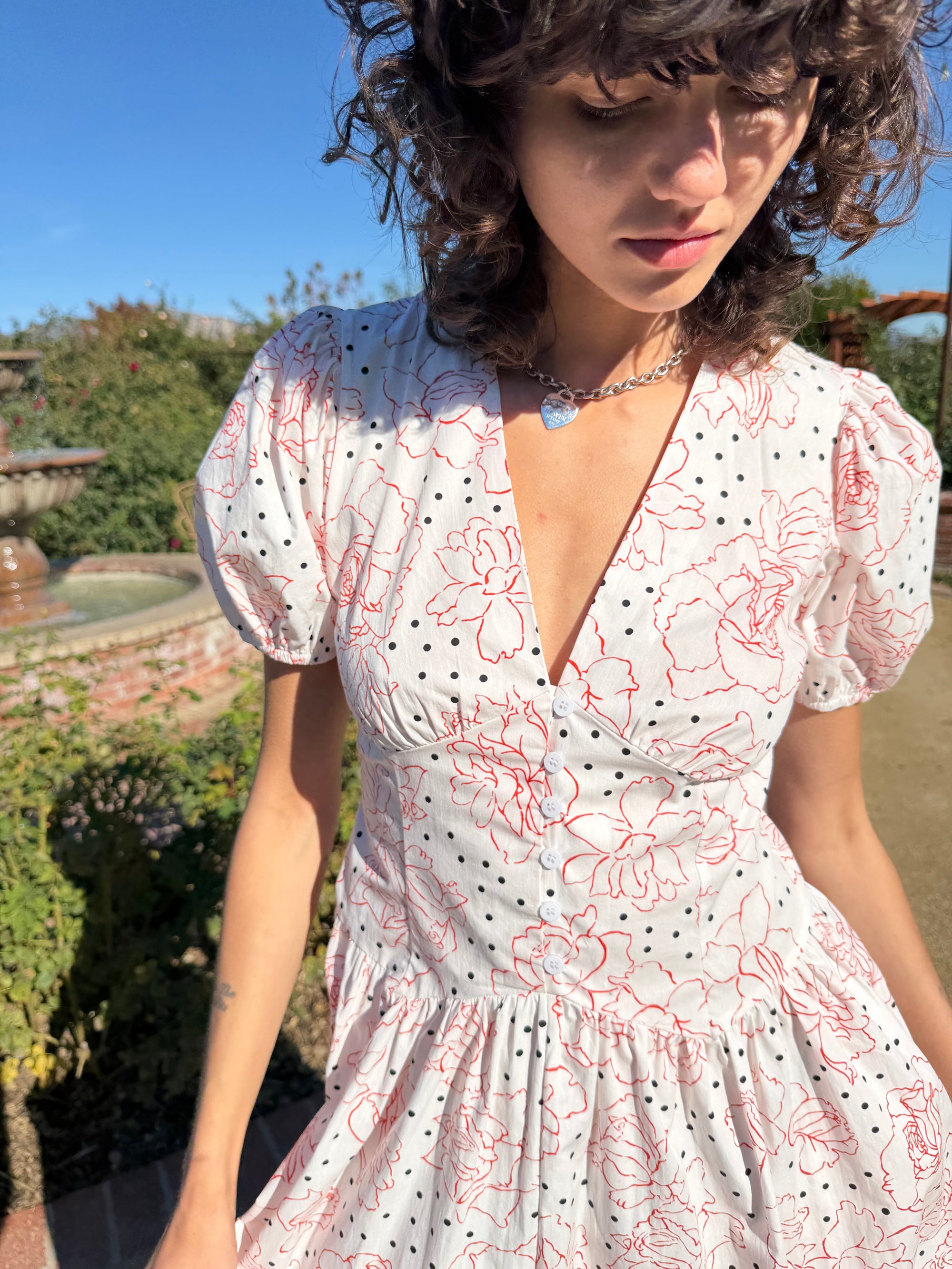 Lisa Says Gah - Elizabeth Dress - Rose White Dot -