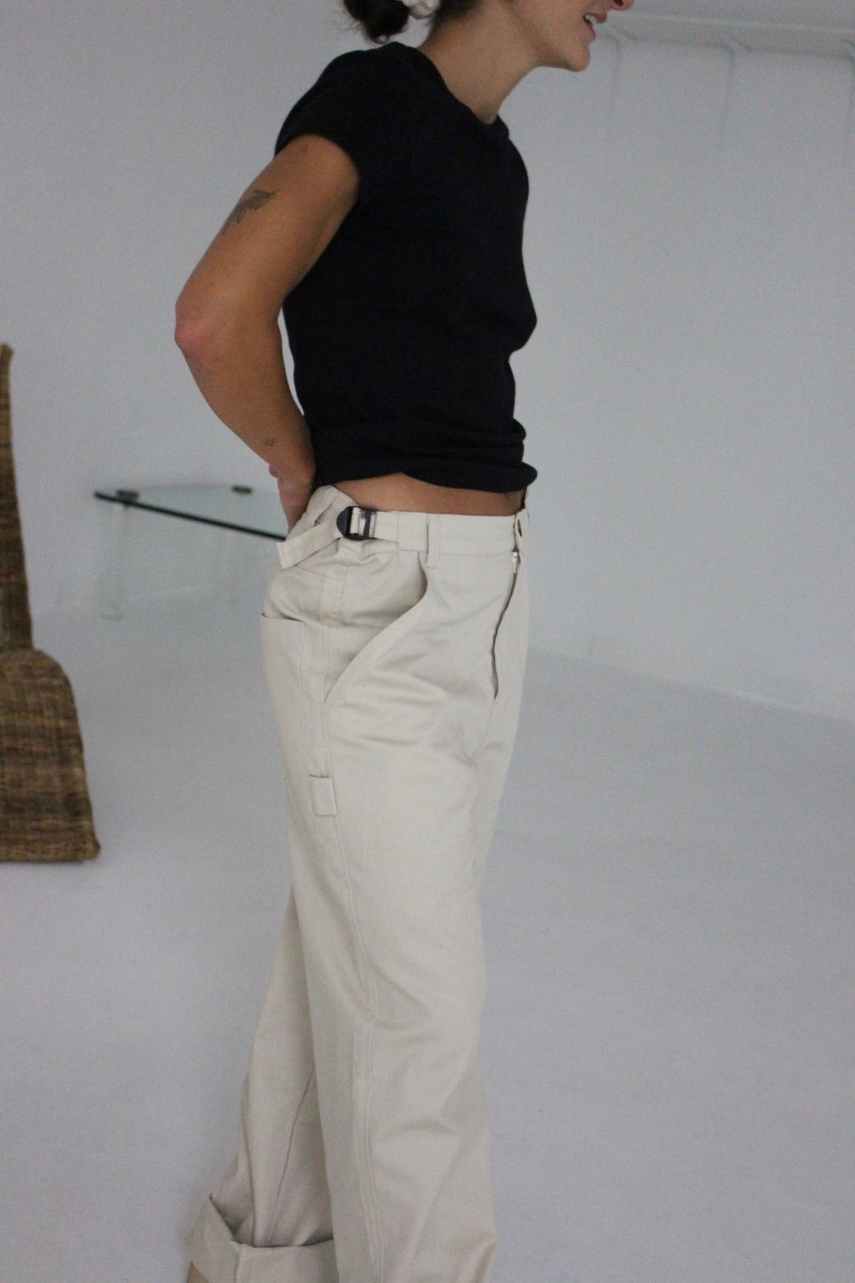 NA NIN - Ingrid Cotton Twill Carpenter Pant - Sand - XL 33"