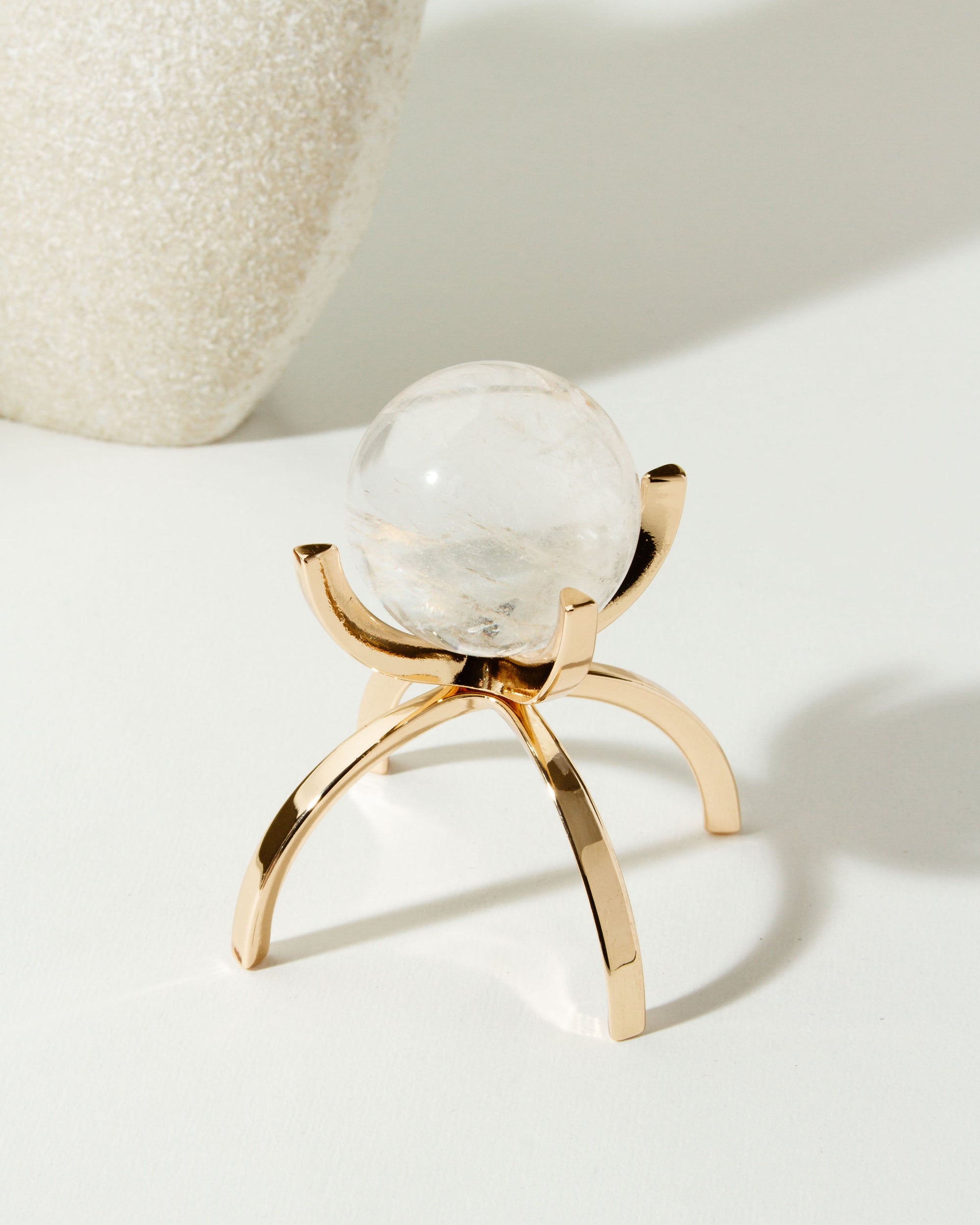Luna Norte - Eye Of the Beholder Gemstone Sphere On Stand Set - Clear Quartz
