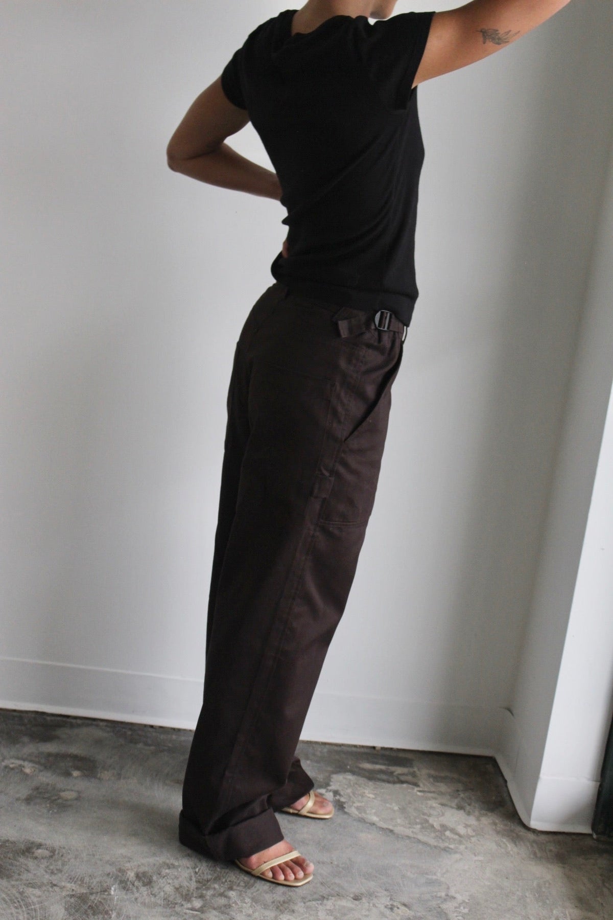 NA NIN - Ingrid Cotton Twill Carpenter Pant - Espresso - 33"