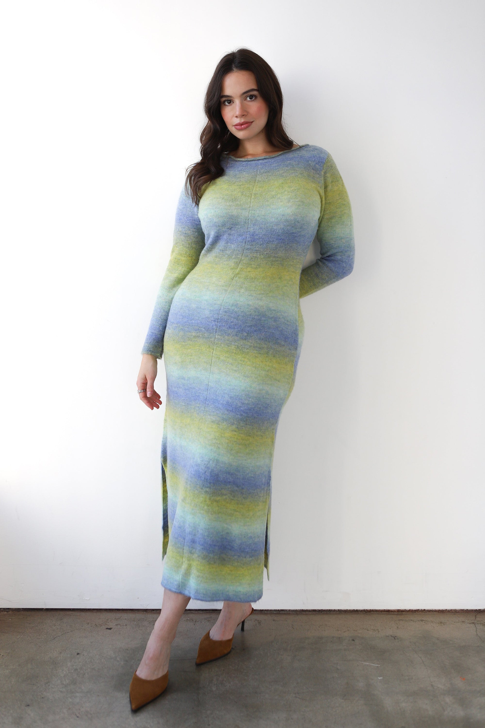 Callahan Knitwear - Inside Out Maxi Dress - Lemongrass Gradient -
