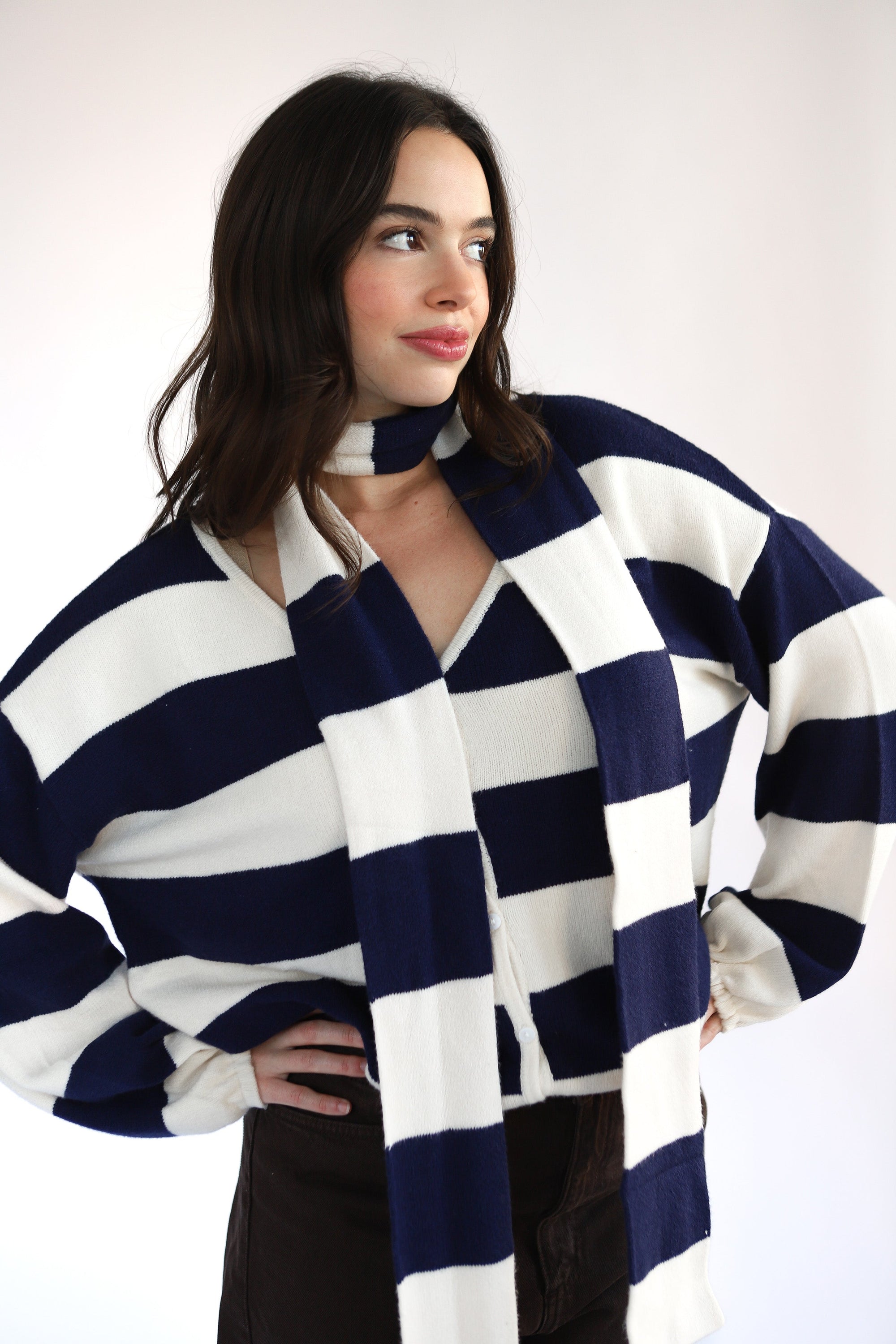 Callahan Knitwear - Gemma Cardigan w/ Scarf -