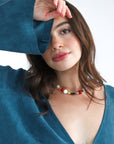 The Tie Front Top - Teal