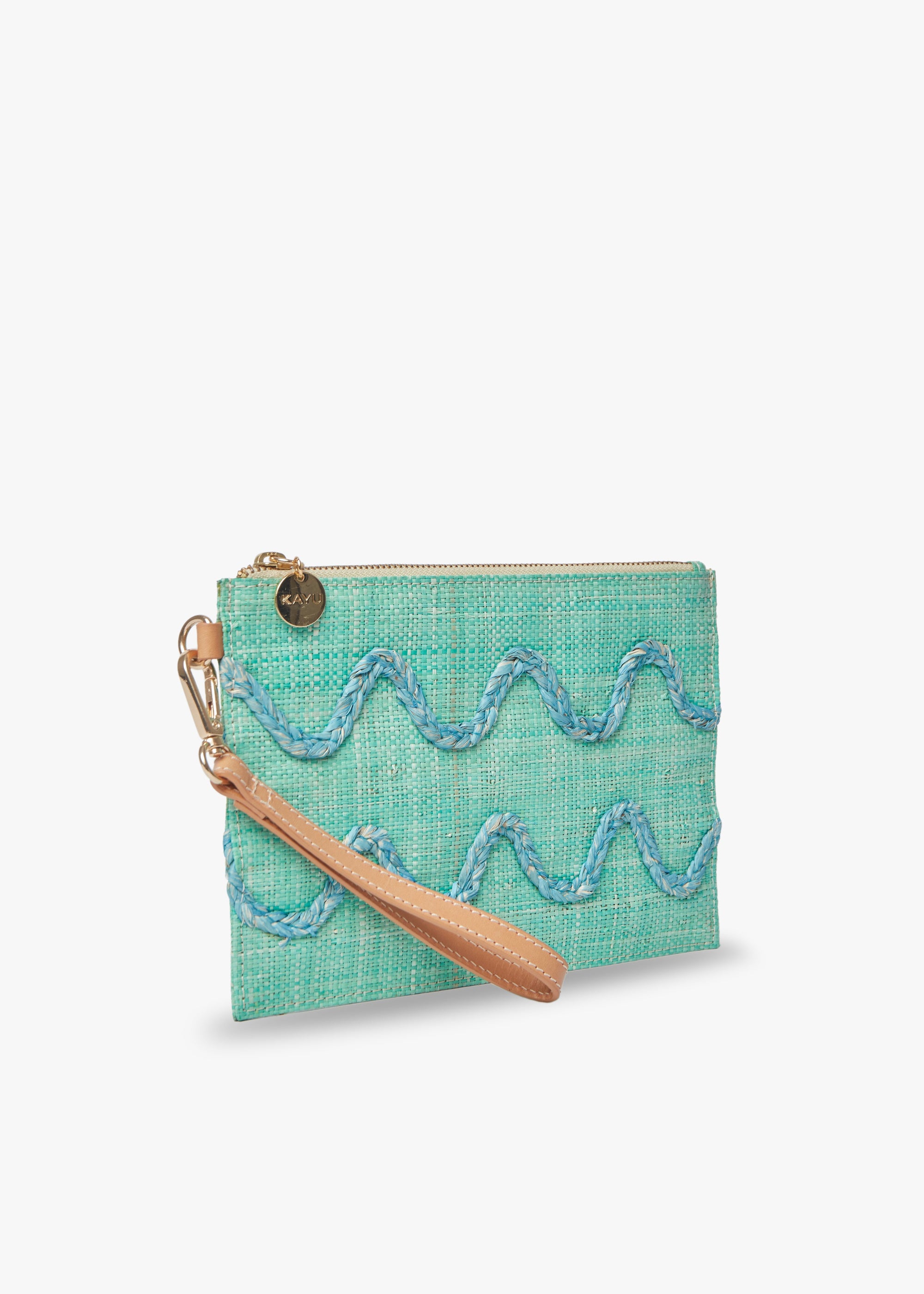 Kayu - Irma Straw Pouch Wristlet Bag -