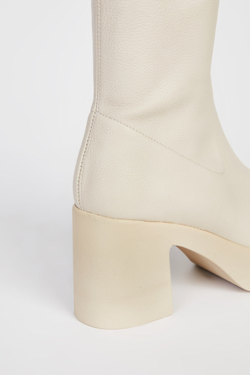 Intentionally Blank - Marlowe Vegan Platform Boot Cream Sole -