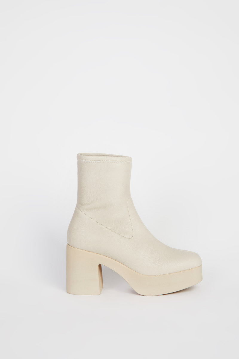 Intentionally Blank - Marlowe Vegan Platform Boot Cream Sole -