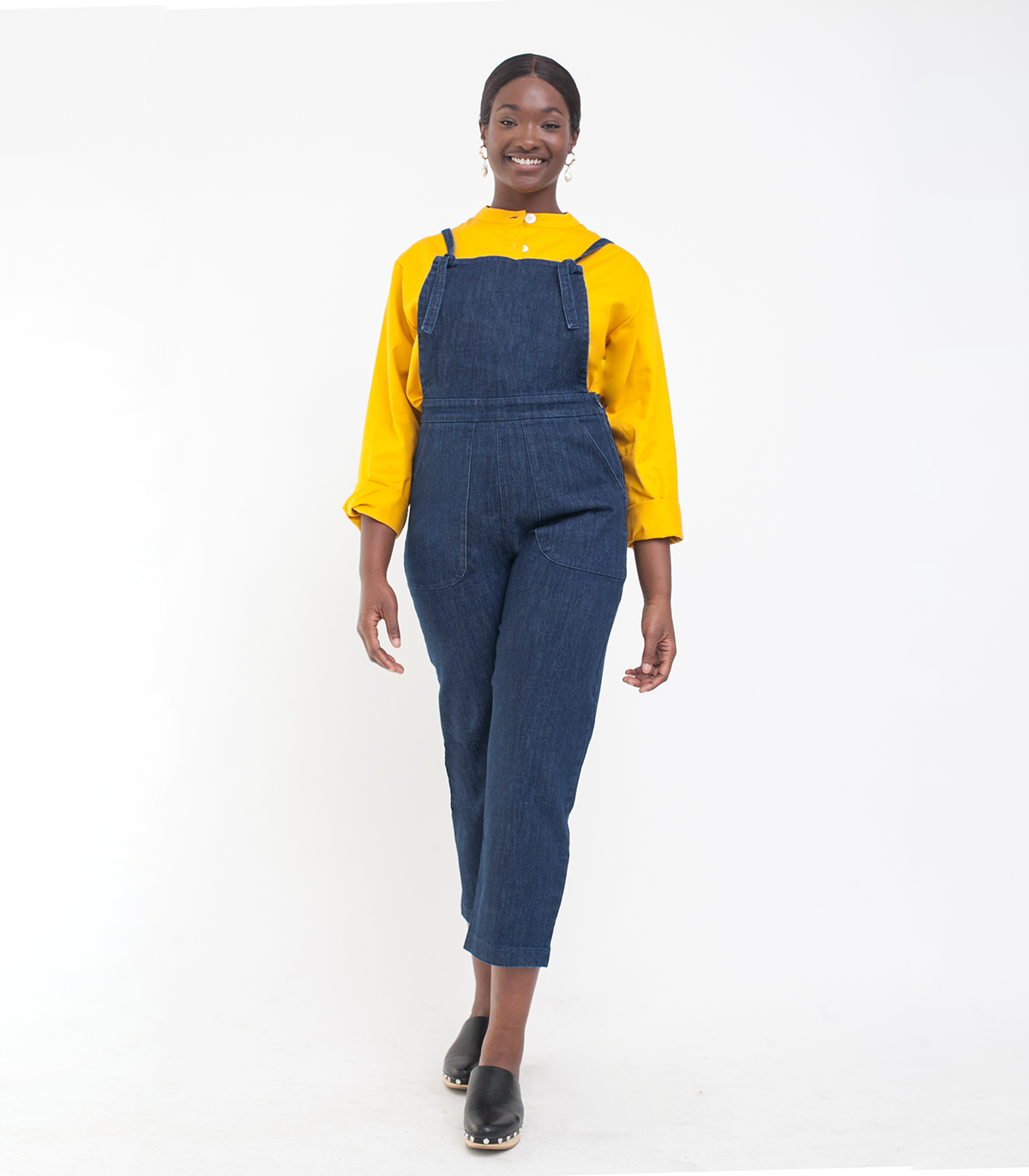 Knot Overalls in Dark Indigo Cotton Denim | Loup