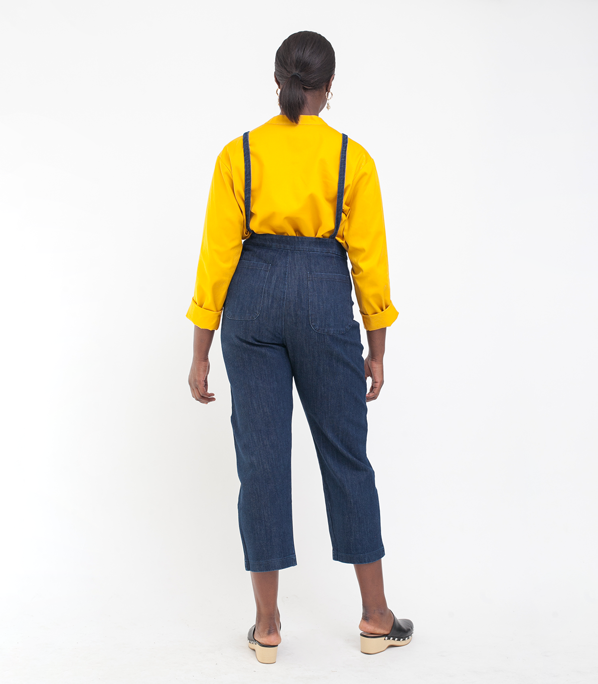 Knot Overalls in Dark Indigo Cotton Denim | Loup