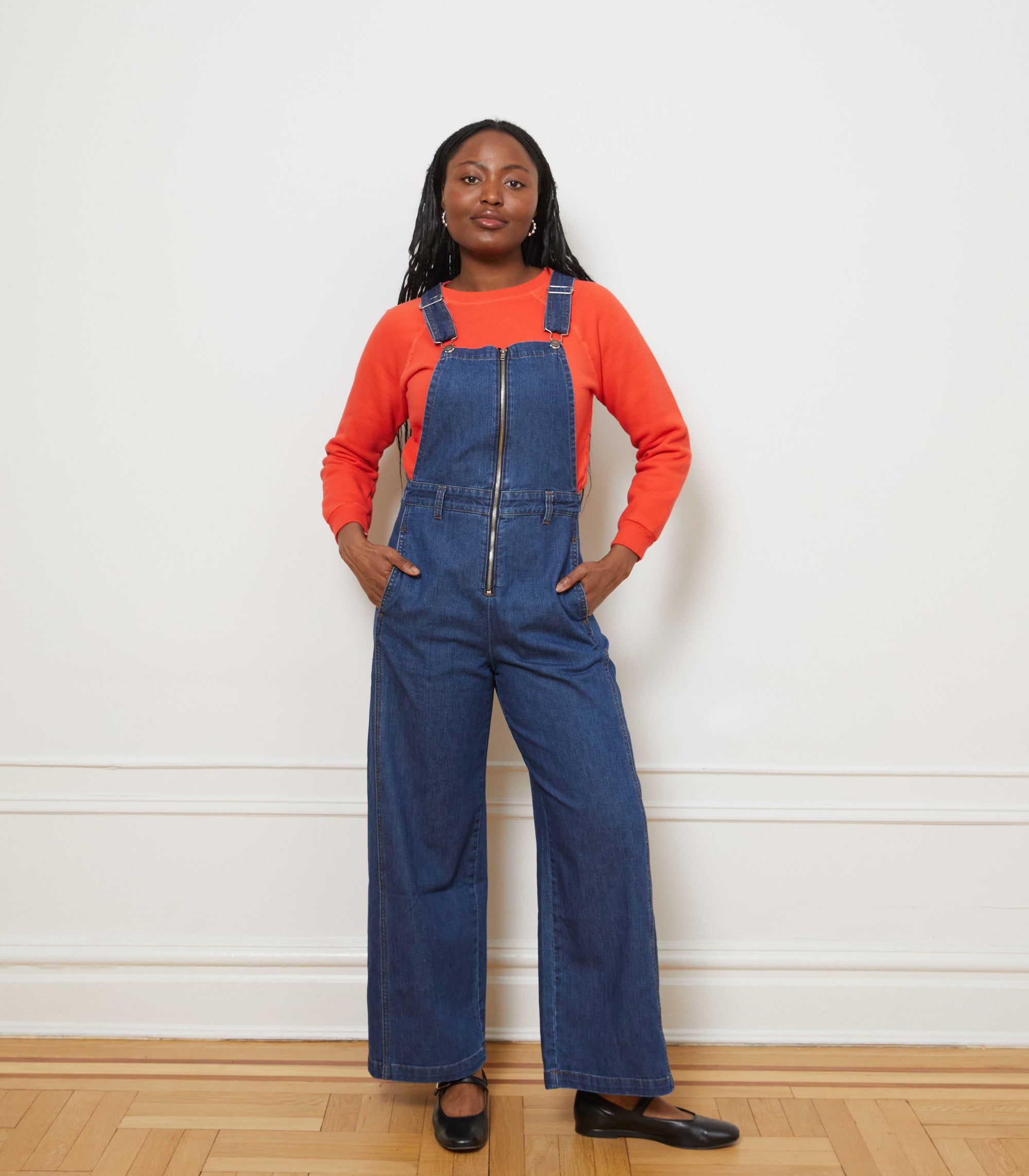 Loup - Madelyn Zip Front Overalls - Indigo -